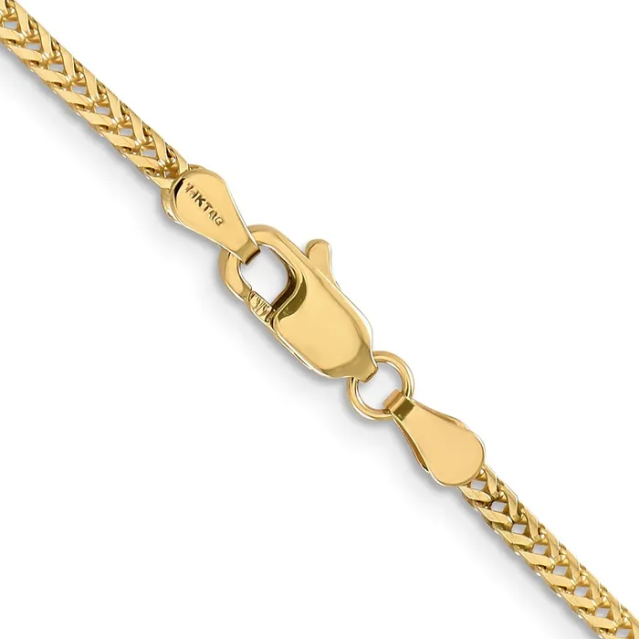 MDS Necklaces 14K Yellow Gold 16 inch 2mm Franco with Lobster Clasp Chain Necklace MDS Necklaces 14K Yellow Gold 16 inch 2mm Franco with Lobster Clasp Chain Necklace
