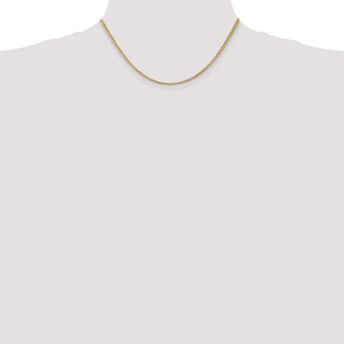 MDS Necklaces 14K Yellow Gold 16 inch 2mm Franco with Lobster Clasp Chain Necklace MDS Necklaces 14K Yellow Gold 16 inch 2mm Franco with Lobster Clasp Chain Necklace