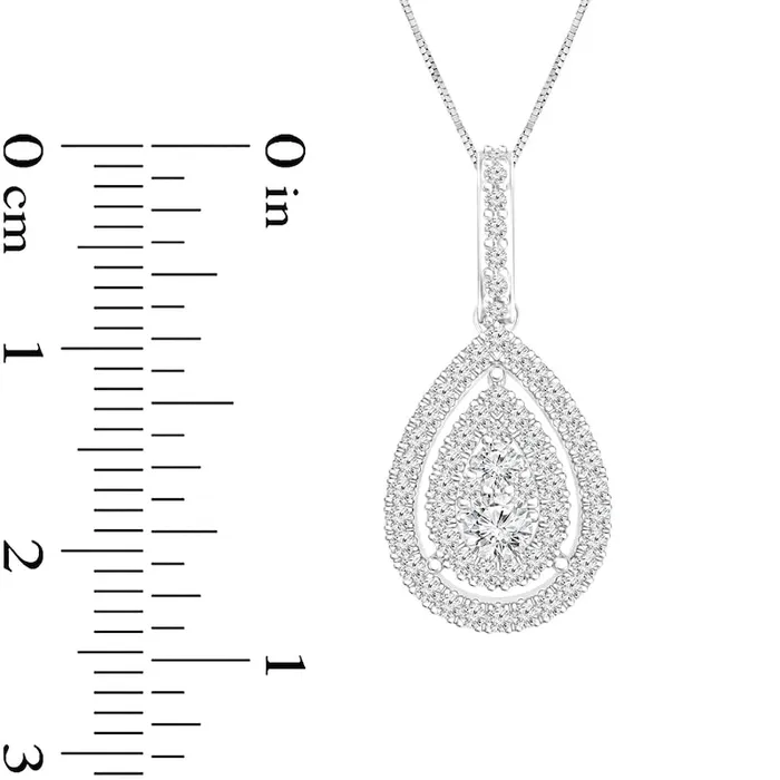 Necklaces Goldia 05 CT TW Composite PearShaped Natural Diamond Frame Pendant in 10K White Gold Necklaces Goldia 05 CT TW Composite PearShaped Natural Diamond Frame Pendant in 10K White Gold
