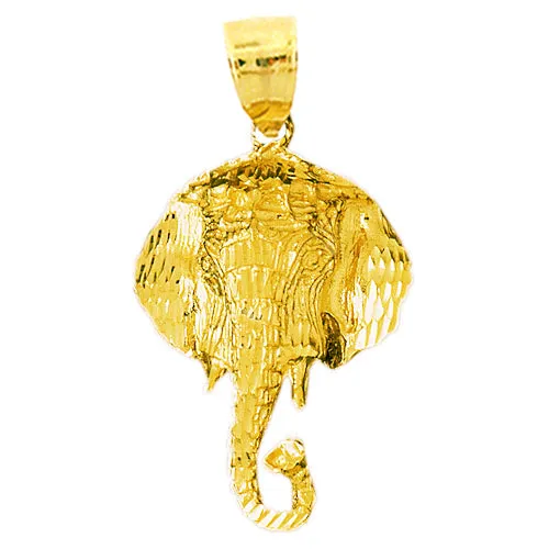Necklaces Goldia 14K Gold 37MM Elephant Head Pendant