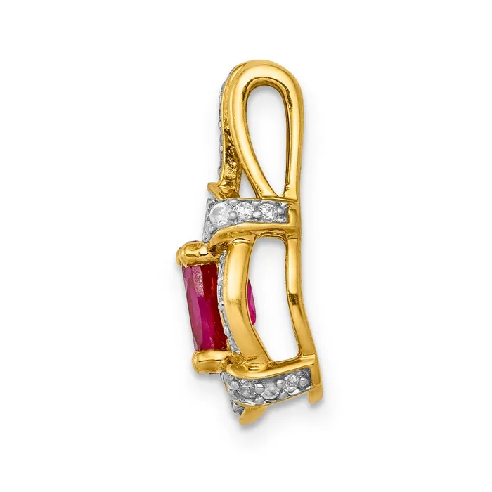 Necklaces Goldia 14k Yellow Gold 15 Ct Lab Grown Diamond VSSI G and Lab Created Ruby Pendant