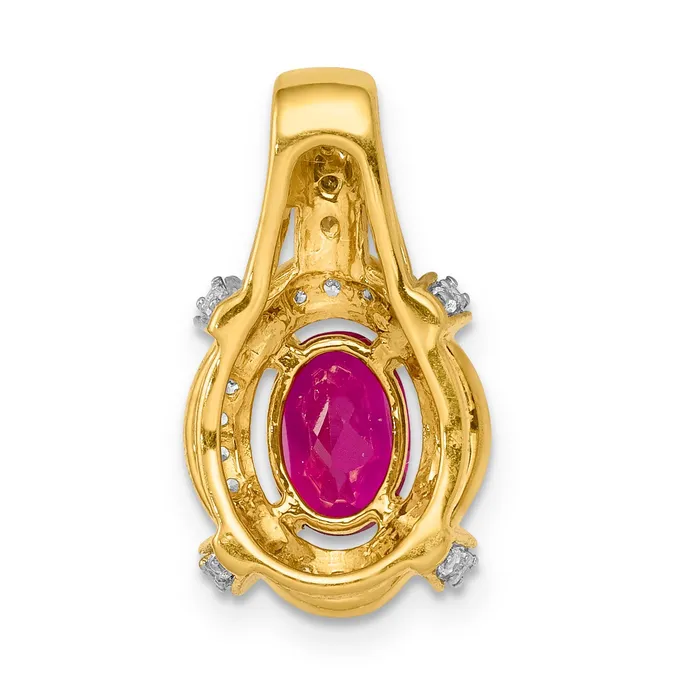 Necklaces Goldia 14k Yellow Gold 15 Ct Lab Grown Diamond VSSI G and Lab Created Ruby Pendant