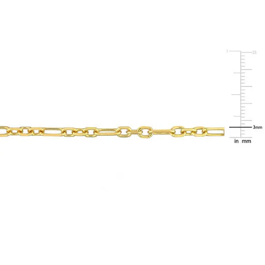 Necklaces JMS always Original AMOUR 3mm Diamond Cut Figaro Chain Necklace In Yellow Plated Sterling Silver 20 In Necklaces JMS always Original AMOUR 3mm Diamond Cut Figaro Chain Necklace In Yellow Plated Sterling Silver 20 In