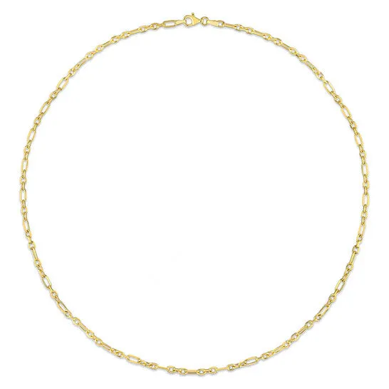 Necklaces JMS always Original AMOUR 3mm Diamond Cut Figaro Chain Necklace In Yellow Plated Sterling Silver 20 In Necklaces JMS always Original AMOUR 3mm Diamond Cut Figaro Chain Necklace In Yellow Plated Sterling Silver 20 In