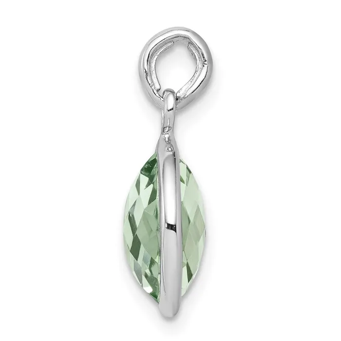 Necklaces Sterling Silver Rhodiumplated Green Quartz Pendant Goldia