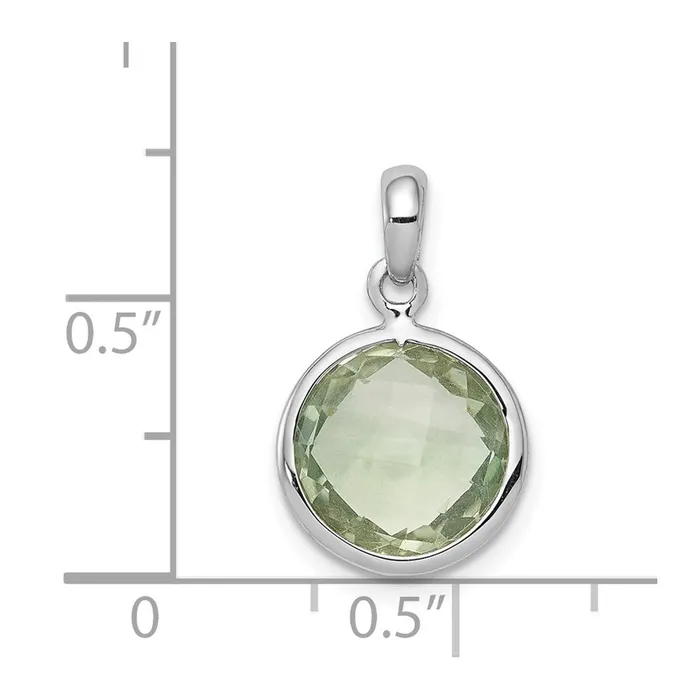 Necklaces Sterling Silver Rhodiumplated Green Quartz Pendant Goldia
