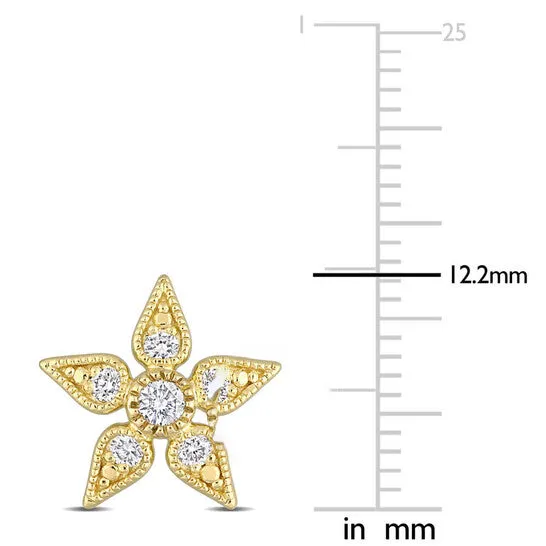Original Created Forever 38 CT TGW Lab Created Diamond Floral Stud Earrings in 18k Yellow Gold Plated Sterling Silver JMS always Earrings Original Created Forever 38 CT TGW Lab Created Diamond Floral Stud Earrings in 18k Yellow Gold Plated Sterling Silver JMS always Earrings