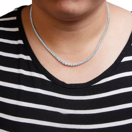 Original Haus of Brilliance 14K White Gold 100 Cttw Graduated LabGrown Diamond Tennis Necklace FG Color VS2SI1 18 Inches JMS always Necklaces Original Haus of Brilliance 14K White Gold 100 Cttw Graduated LabGrown Diamond Tennis Necklace FG Color VS2SI1 18 Inches JMS always Necklaces