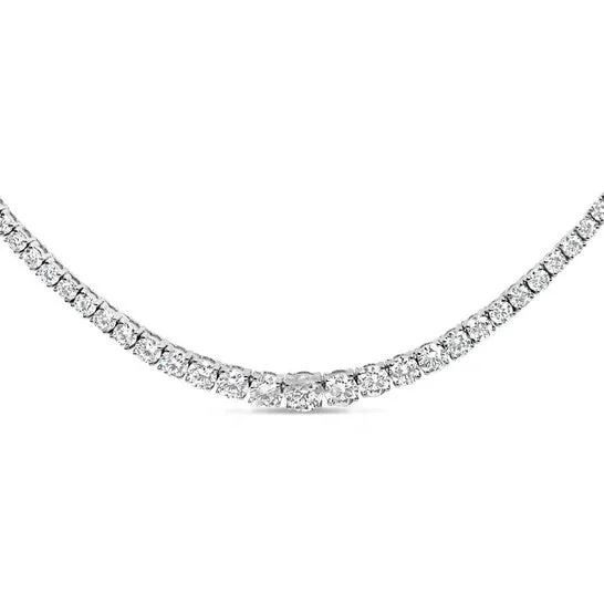Original Haus of Brilliance 14K White Gold 100 Cttw Graduated LabGrown Diamond Tennis Necklace FG Color VS2SI1 18 Inches JMS always Necklaces Original Haus of Brilliance 14K White Gold 100 Cttw Graduated LabGrown Diamond Tennis Necklace FG Color VS2SI1 18 Inches JMS always Necklaces