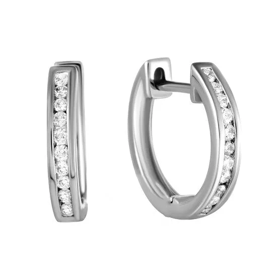 Original LB Exclusive 25ct Small 14K White Gold Diamond Hoop Earrings JMS always Earrings Original LB Exclusive 25ct Small 14K White Gold Diamond Hoop Earrings JMS always Earrings