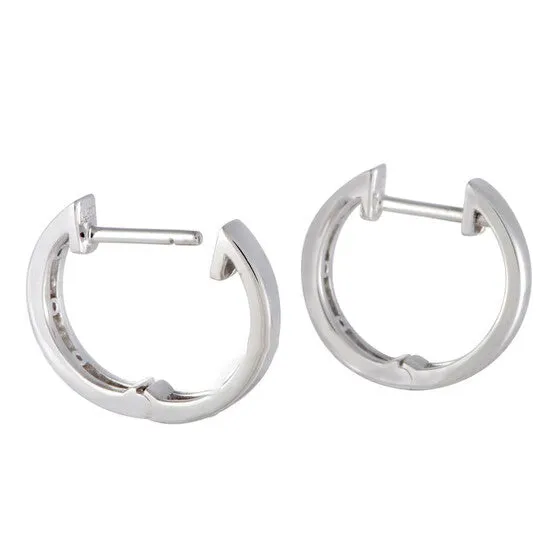 Original LB Exclusive 25ct Small 14K White Gold Diamond Hoop Earrings JMS always Earrings Original LB Exclusive 25ct Small 14K White Gold Diamond Hoop Earrings JMS always Earrings