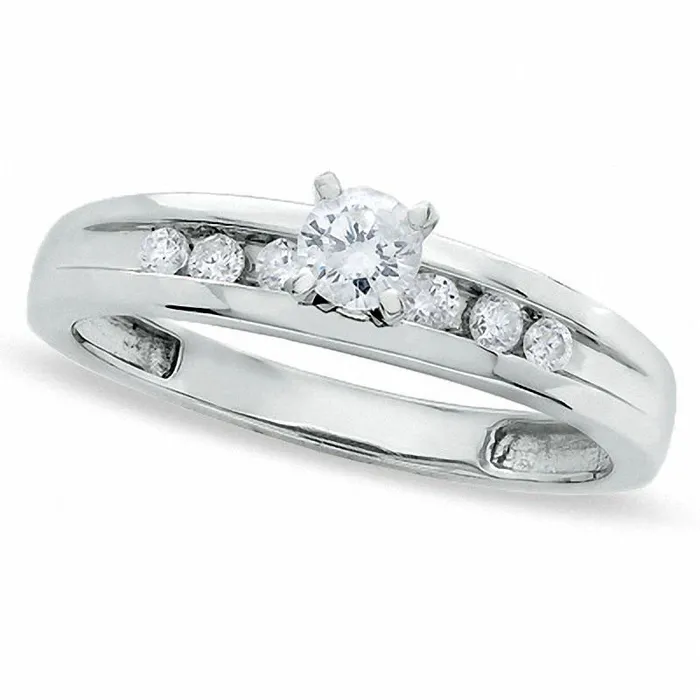Rings Goldia 033 CT TW Natural Diamond Engagement Ring in Solid 10K White Gold Rings Goldia 033 CT TW Natural Diamond Engagement Ring in Solid 10K White Gold