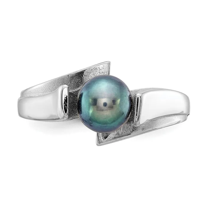 Rings Goldia 14k White Gold 6mm Black FW Cultured Pearl ring
