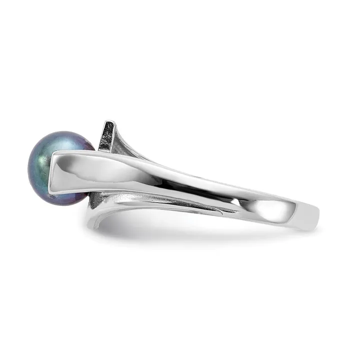 Rings Goldia 14k White Gold 6mm Black FW Cultured Pearl ring