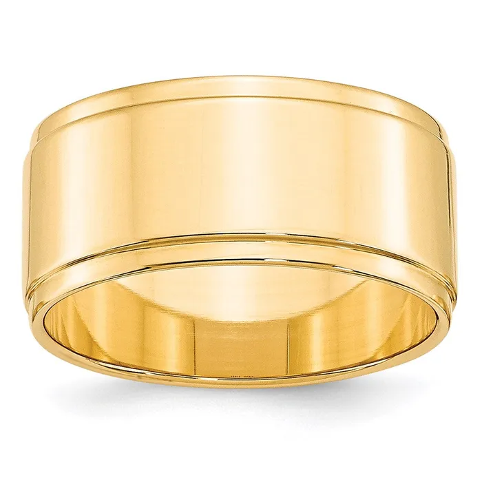 Rings Goldia Solid 10K Yellow Gold 10mm Flat with Step Edge MensWomens Wedding Band Ring Size 45 Rings Goldia Solid 10K Yellow Gold 10mm Flat with Step Edge MensWomens Wedding Band Ring Size 45
