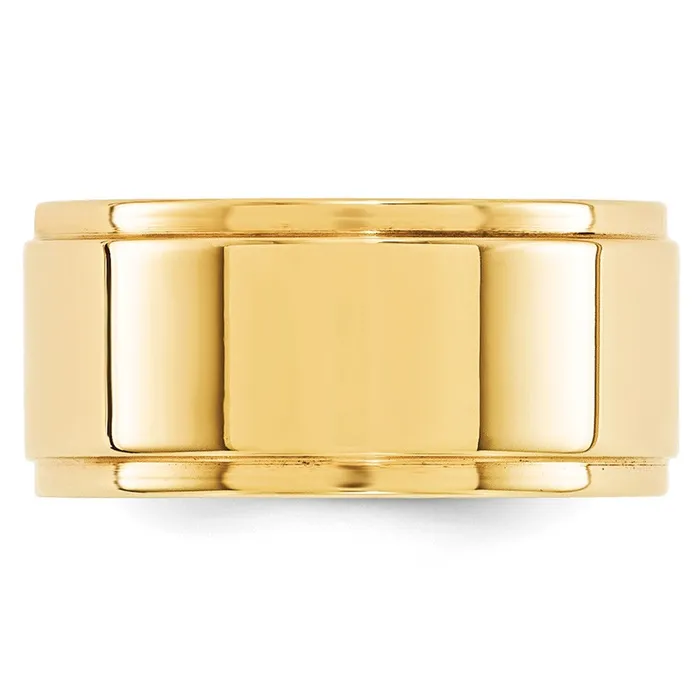Rings Goldia Solid 10K Yellow Gold 10mm Flat with Step Edge MensWomens Wedding Band Ring Size 45 Rings Goldia Solid 10K Yellow Gold 10mm Flat with Step Edge MensWomens Wedding Band Ring Size 45