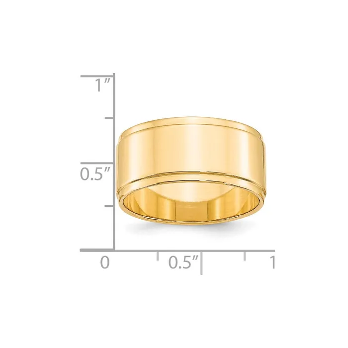 Rings Goldia Solid 10K Yellow Gold 10mm Flat with Step Edge MensWomens Wedding Band Ring Size 45 Rings Goldia Solid 10K Yellow Gold 10mm Flat with Step Edge MensWomens Wedding Band Ring Size 45