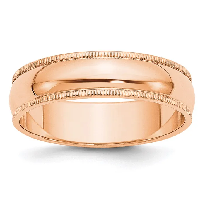 Rings Goldia Solid 18K Yellow Gold Rose Gold 6mm Milgrain HalfRound Wedding MensWomens Wedding Band Ring Size 75 Rings Goldia Solid 18K Yellow Gold Rose Gold 6mm Milgrain HalfRound Wedding MensWomens Wedding Band Ring Size 75