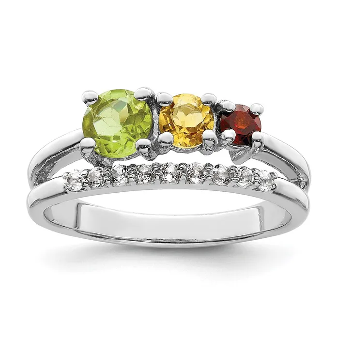 Rings Goldia Sterling Silver RHplated 102tw PECIGAWT Bypass Ring