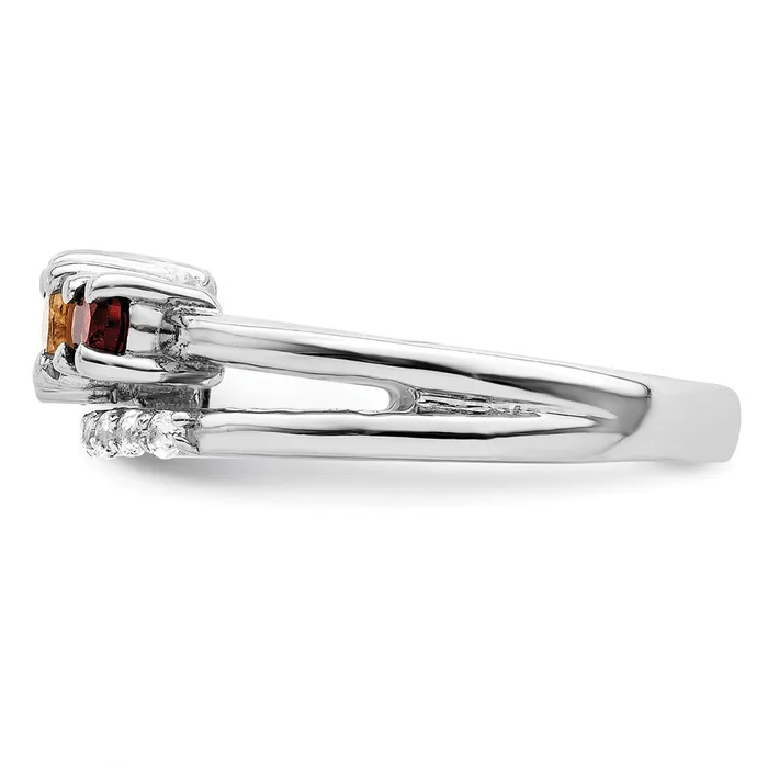 Rings Goldia Sterling Silver RHplated 102tw PECIGAWT Bypass Ring
