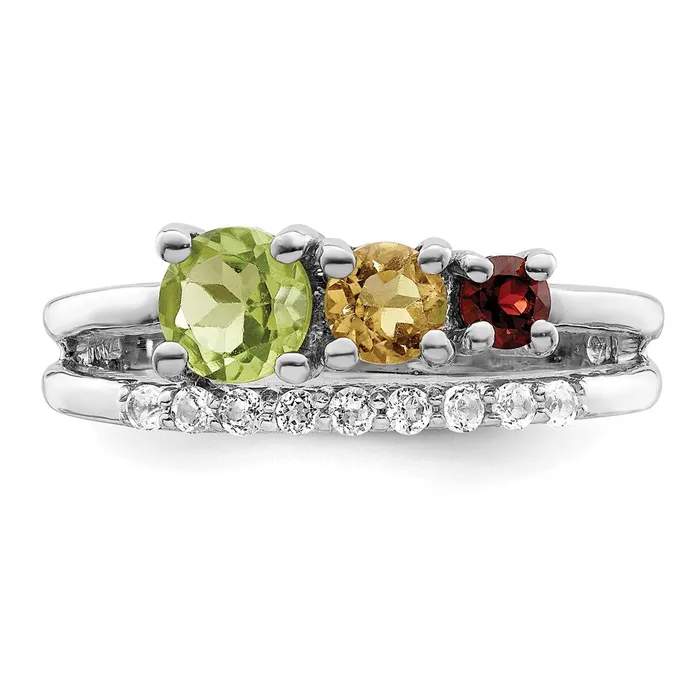 Rings Goldia Sterling Silver RHplated 102tw PECIGAWT Bypass Ring