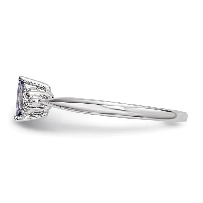 Rings Goldia Sterling Silver Rhodium Diamond and Tanzanite Ring