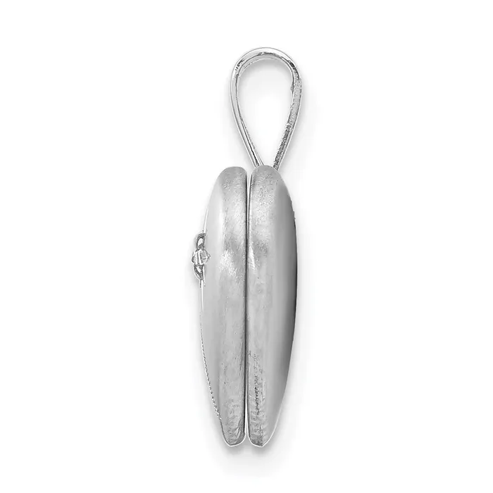 Rings Goldia Sterling Silver Rhodiumplated u0026 Dia Polished and Satin 12mm Heart Locket