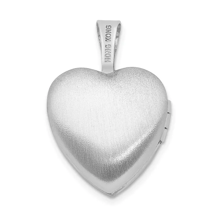Rings Goldia Sterling Silver Rhodiumplated u0026 Dia Polished and Satin 12mm Heart Locket