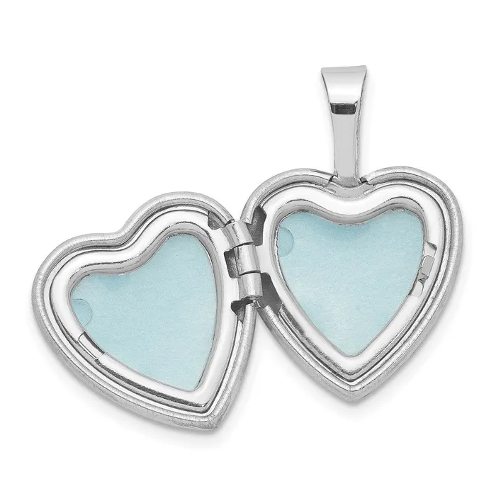 Rings Goldia Sterling Silver Rhodiumplated u0026 Dia Polished and Satin 12mm Heart Locket