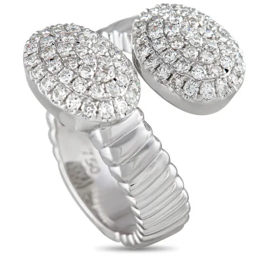 Rings JMS always Original LB Exclusive 18K White Gold 108 ct Diamond Bypass Ring Rings JMS always Original LB Exclusive 18K White Gold 108 ct Diamond Bypass Ring