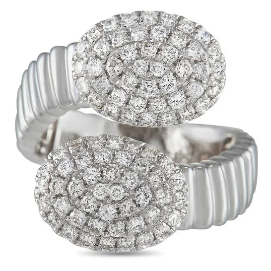 Rings JMS always Original LB Exclusive 18K White Gold 108 ct Diamond Bypass Ring Rings JMS always Original LB Exclusive 18K White Gold 108 ct Diamond Bypass Ring