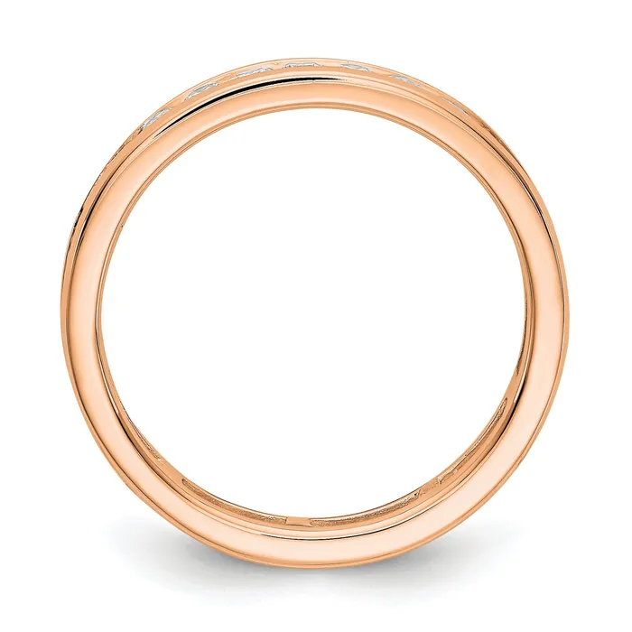 Rings Solid Real 14k Rose Gold Polished 1ct Channel Set CZ Eternity Wedding Band Ring Goldia