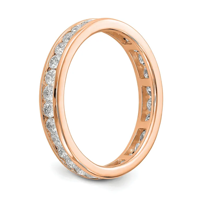 Rings Solid Real 14k Rose Gold Polished 1ct Channel Set CZ Eternity Wedding Band Ring Goldia