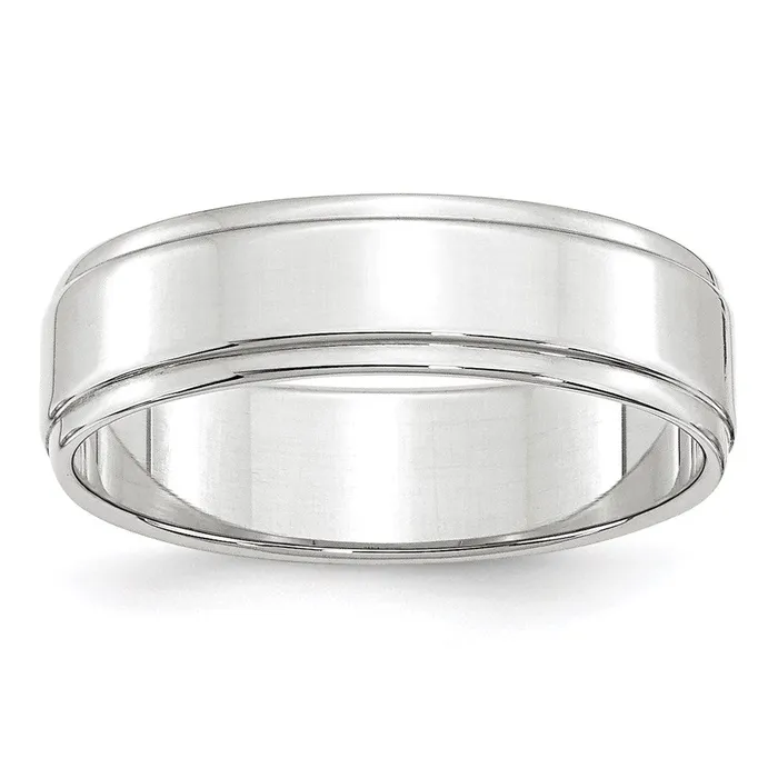 Solid 10K White Gold 6mm Flat with Step Edge MensWomens Wedding Band Ring Size 115 Goldia Rings Solid 10K White Gold 6mm Flat with Step Edge MensWomens Wedding Band Ring Size 115 Goldia Rings