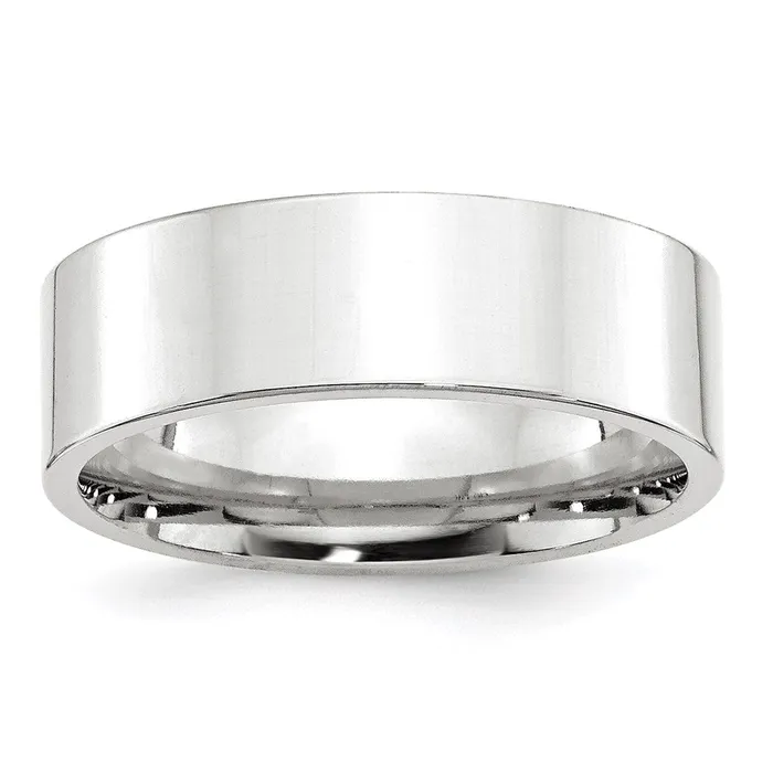 Solid 14K White Gold 7mm Standard Flat Comfort Fit MensWomens Wedding Band Ring Size 8 Goldia Rings Solid 14K White Gold 7mm Standard Flat Comfort Fit MensWomens Wedding Band Ring Size 8 Goldia Rings