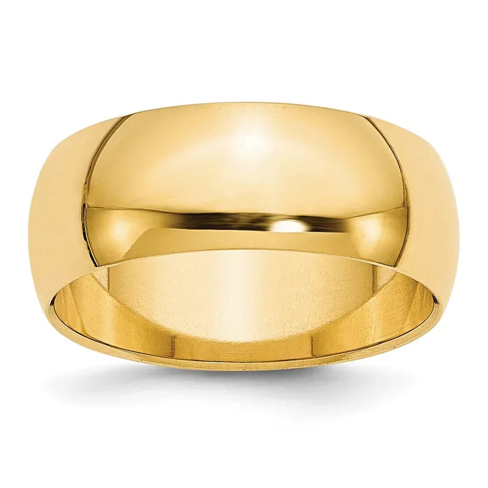 Solid 18K Yellow Gold 8mm Half Round MensWomens Wedding Band Ring Size 14 Goldia Rings Solid 18K Yellow Gold 8mm Half Round MensWomens Wedding Band Ring Size 14 Goldia Rings