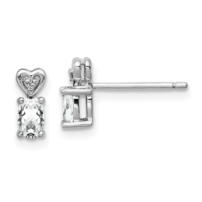 Sterling Silver Rhodiumplated White Topaz u0026 Diamond Earrings Goldia Earrings Sterling Silver Rhodiumplated White Topaz u0026 Diamond Earrings Goldia Earrings