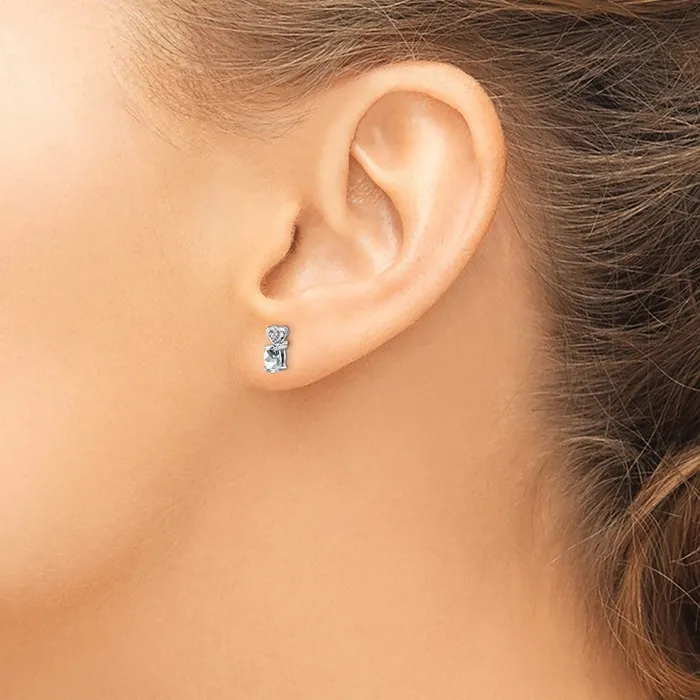 Sterling Silver Rhodiumplated White Topaz u0026 Diamond Earrings Goldia Earrings