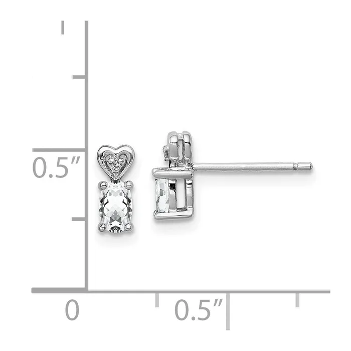 Sterling Silver Rhodiumplated White Topaz u0026 Diamond Earrings Goldia Earrings