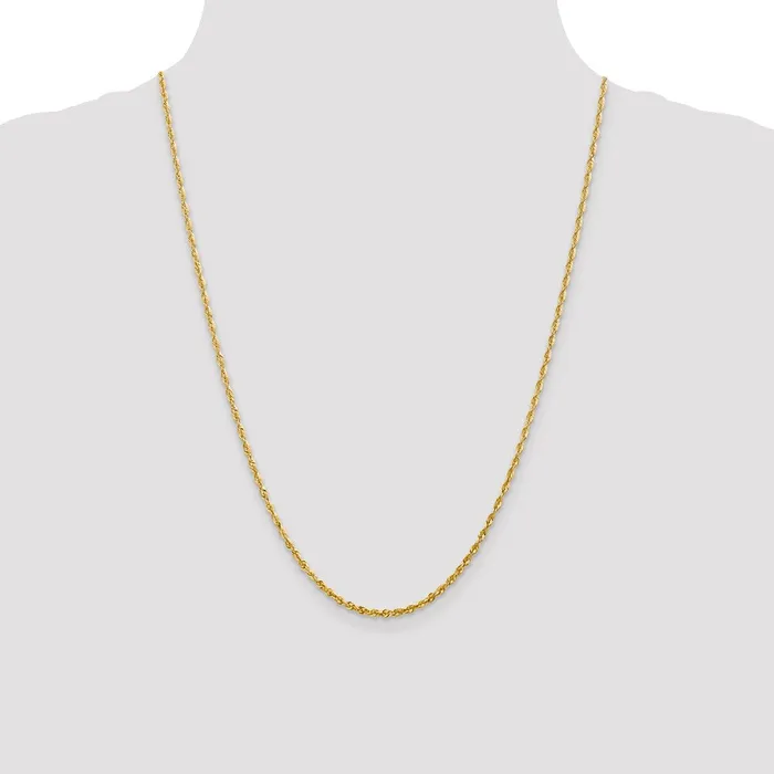 10k 225mm ExtraLight Diamond Cut Rope Chain TreasureFineJewelers Necklaces