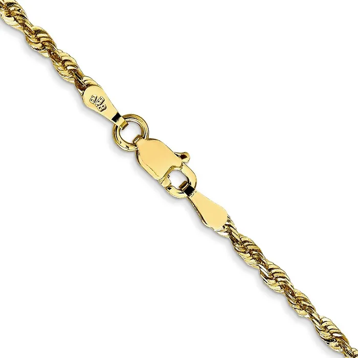 10k 225mm ExtraLight Diamond Cut Rope Chain TreasureFineJewelers Necklaces