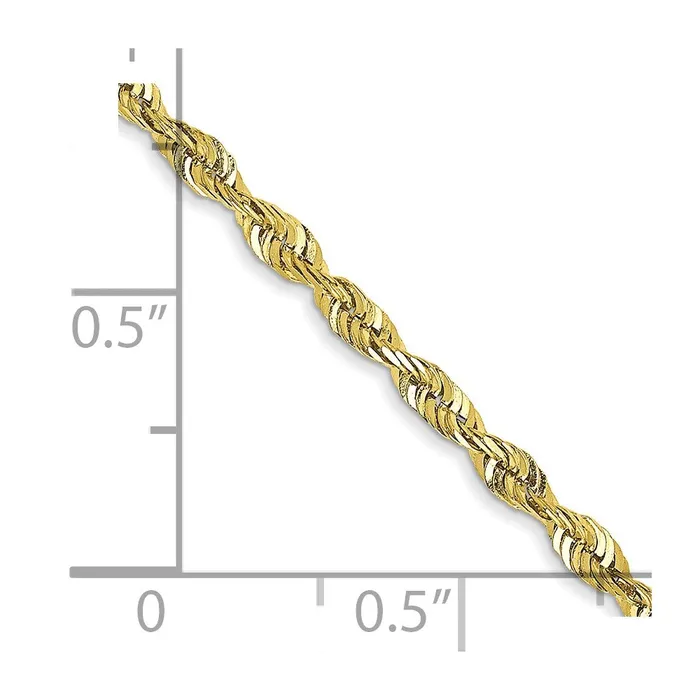 10k 225mm ExtraLight Diamond Cut Rope Chain TreasureFineJewelers Necklaces