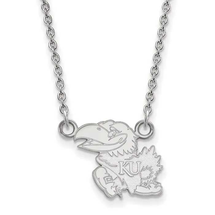 10K White Gold University of Kansas Small Pendant with Necklace TreasureFineJewelers Necklaces 10K White Gold University of Kansas Small Pendant with Necklace TreasureFineJewelers Necklaces