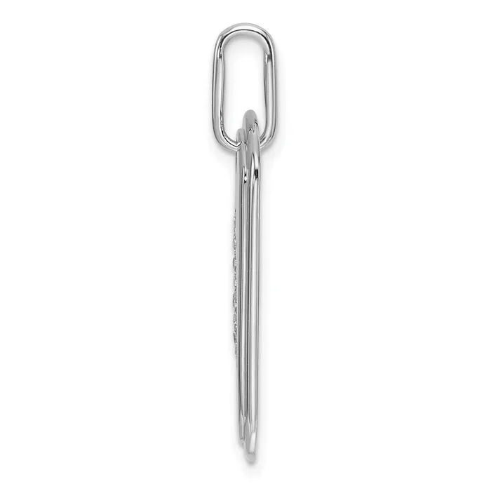 14K White Gold Diamond Initial A Dog Tag Charm TreasureFineJewelers Charm Necklaces