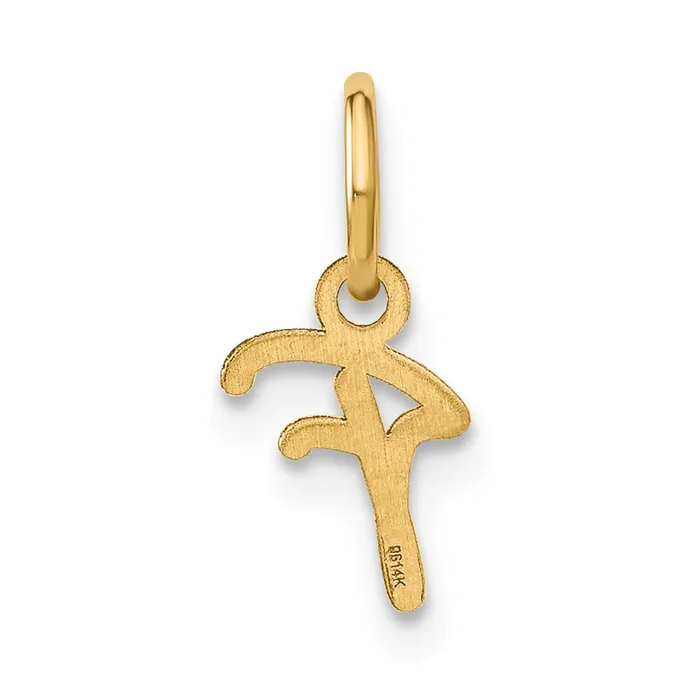 14k Yellow Gold Upper case Letter F Initial Charm TreasureFineJewelers Charm Necklaces