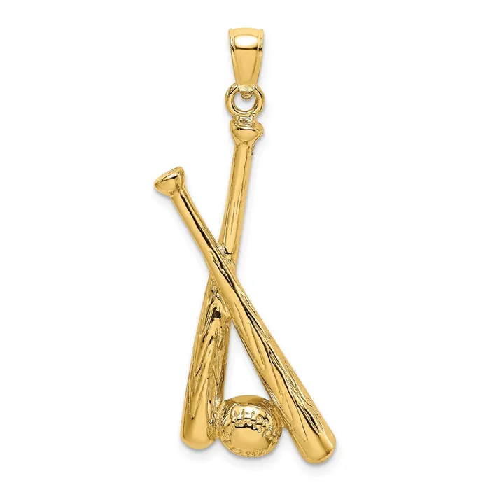 Charm Necklaces 14K 2D Baseball Bats and Ball Charm TreasureFineJewelers Charm Necklaces 14K 2D Baseball Bats and Ball Charm TreasureFineJewelers