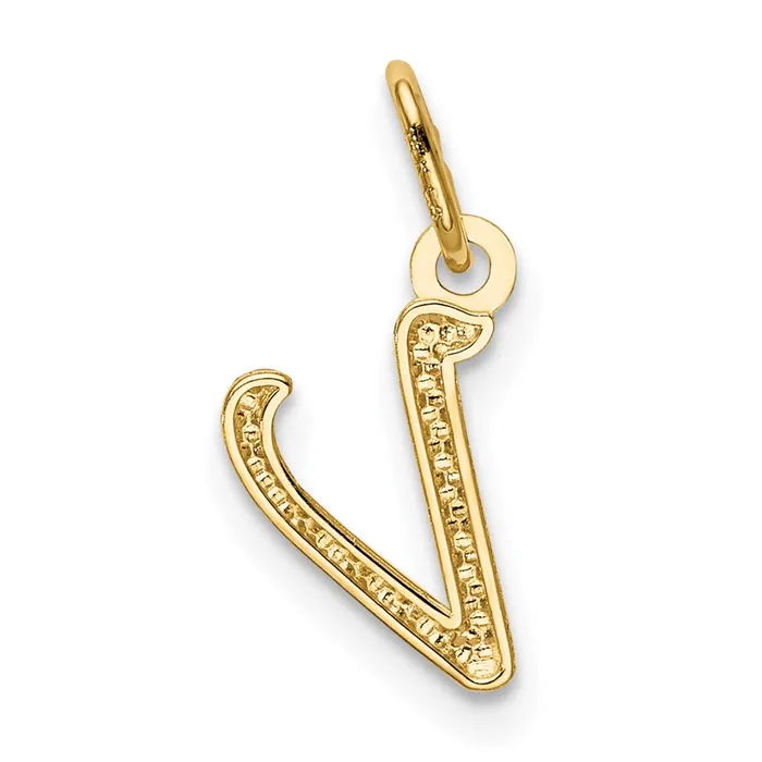 Charm Necklaces 14k Yellow Gold Letter V Initial Charm TreasureFineJewelers