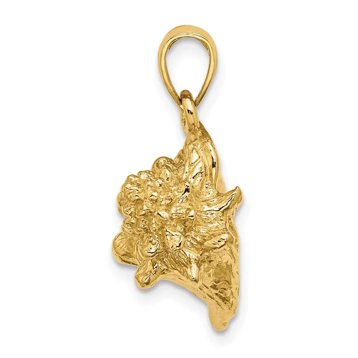 Charm Necklaces TreasureFineJewelers 14K 3D Conch Shell Charm