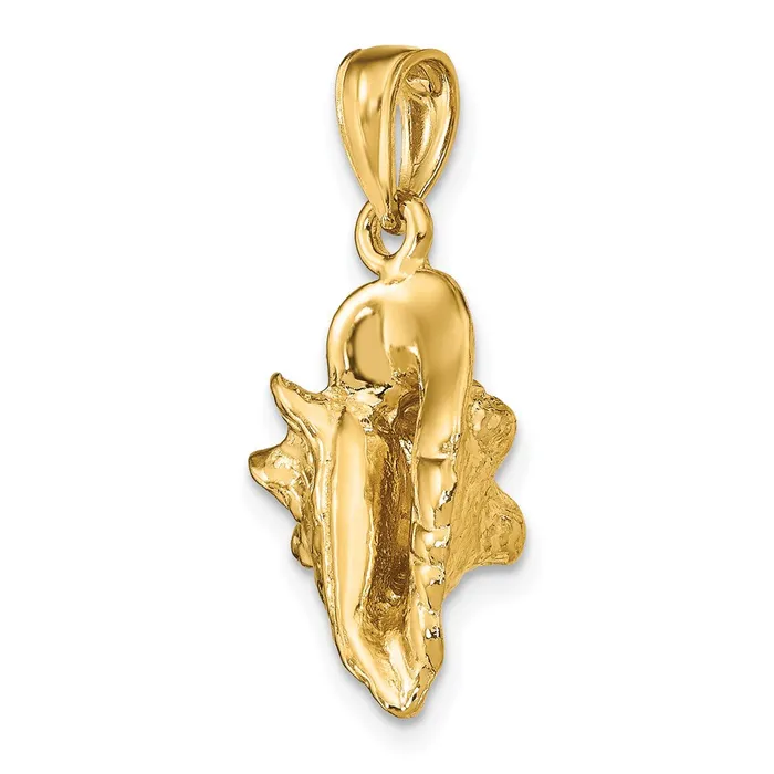 Charm Necklaces TreasureFineJewelers 14K 3D Conch Shell Charm