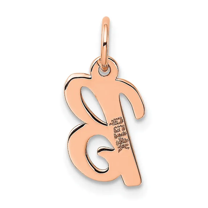 Charm Necklaces TreasureFineJewelers 14k Rose Gold Small Script Letter B Initial Charm
